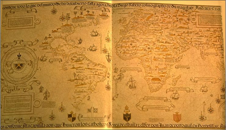 Picture Of Age Of Discovery World Map By Diego Ribero.