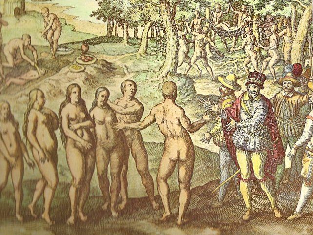 Picture Of Amerigo Vespucci First Encounter With Native Americans In Honduras 1497