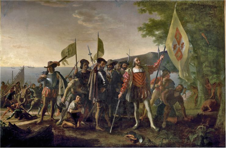 Picture Of Christopher Columbus Lands On San Salvador