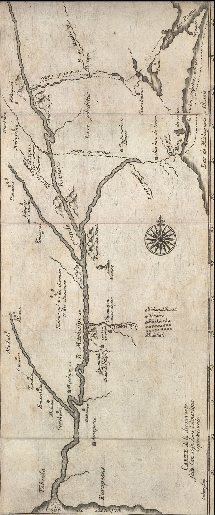 Picture Of Jacques Marquette And Jolliets 1673 Expedition Map