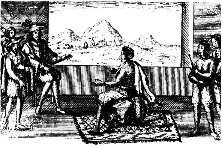 Picture Of Queen Nzinga And Portuguese Governor In Luanda 1657