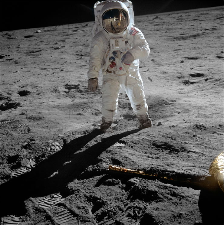 Picture Of Space Exploring Astronaut Buzz Aldrin On The Moon