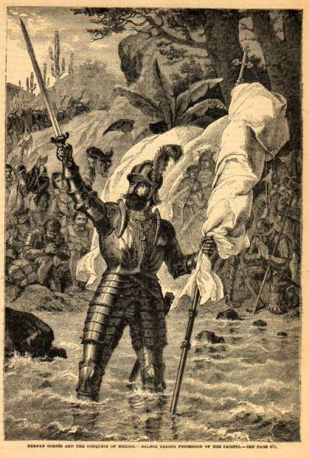 Picture Of Spanish Explorer Claiming Possession Of The South Sea