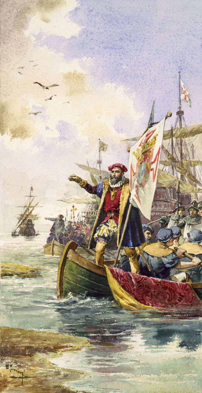 Picture Of Vasco Da Gama Lands At Calicut 1498