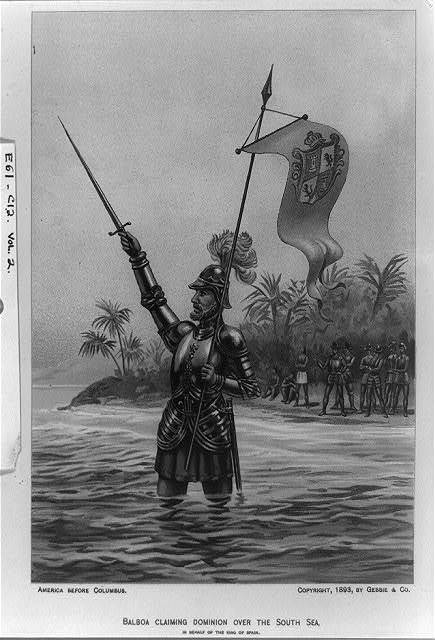 Picture Of Vasco Nunez De Balboa Claiming Dominion Over The South Sea
