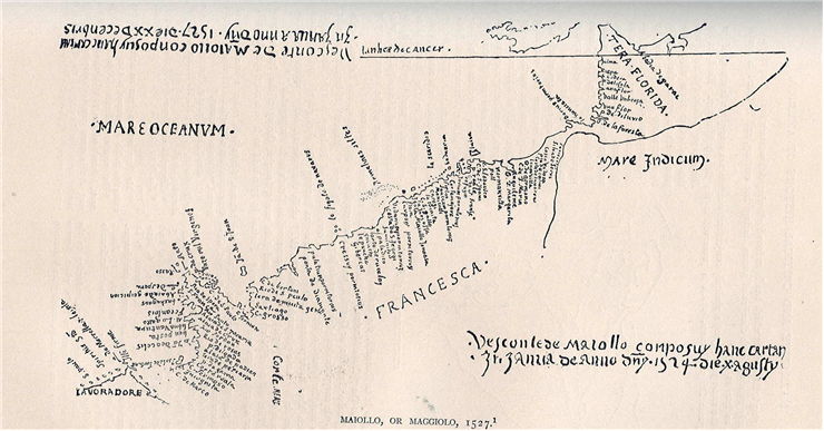 Picture Of Giovanni Da Verrazzano Manuscript Map