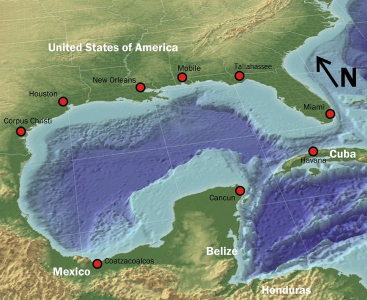 Picture Of Sebastian De Ocampo The First European Discovery Of The Gulf Of Mexico