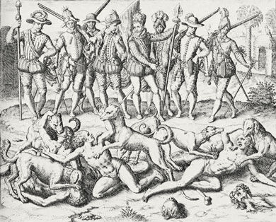 Picture Of Vasco Nunez De Balboa Executing Indigenous Panamanians